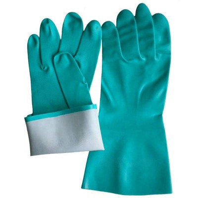 Heavy Duty 15 Mil Industry Green Nitrile Gloves